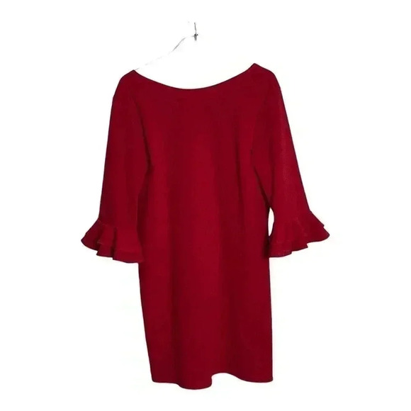 2HEARTS Red Bell Sleeved Dress With Lower Back, Worn Once, SIZE-LARGE - Picture 1 of 4